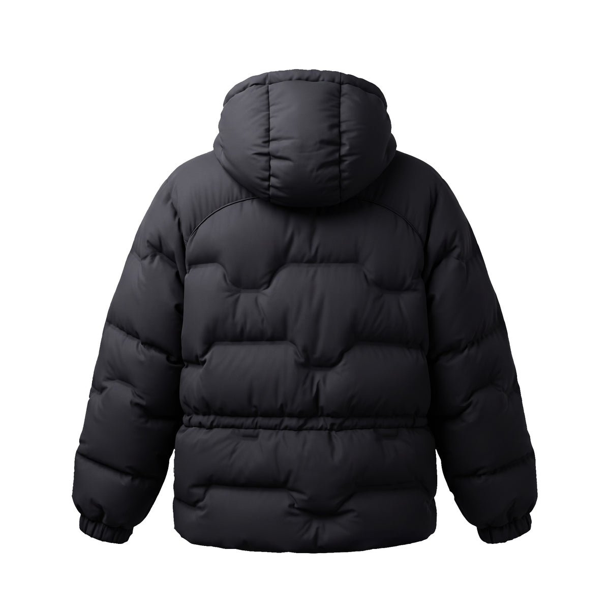 GANNI BLACK PUFFER JACKET WITH LOGO - SIZE 52