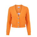GANNI ORANGE SOFT WOOL CARDIGAN WITH CRYSTAL BUTTONS - SIZE XXS