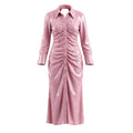 GANNI PINK SEQUIN BUTTON-UP MIDI DRESS - SIZE 36 (US 4)