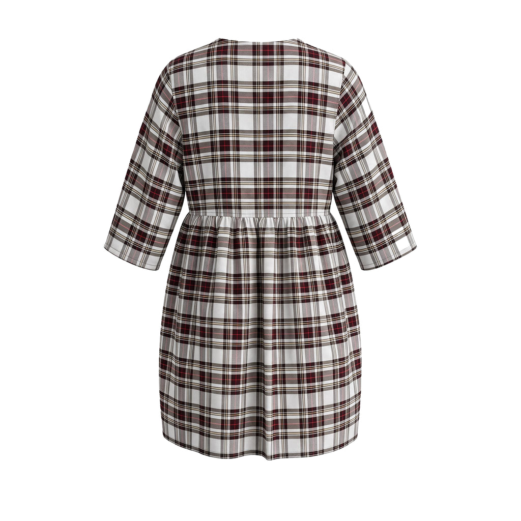 GANNI PLAID RIBBON DRESS - SIZE 34 (US 2)
