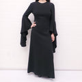 GIAMBATTISTA VALLI BLACK BELL SLEEVE GOWN - SIZE 40