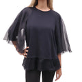 GIAMBATTISTA VALLI BLACK RUFFLE T-SHIRT - SIZE XXL