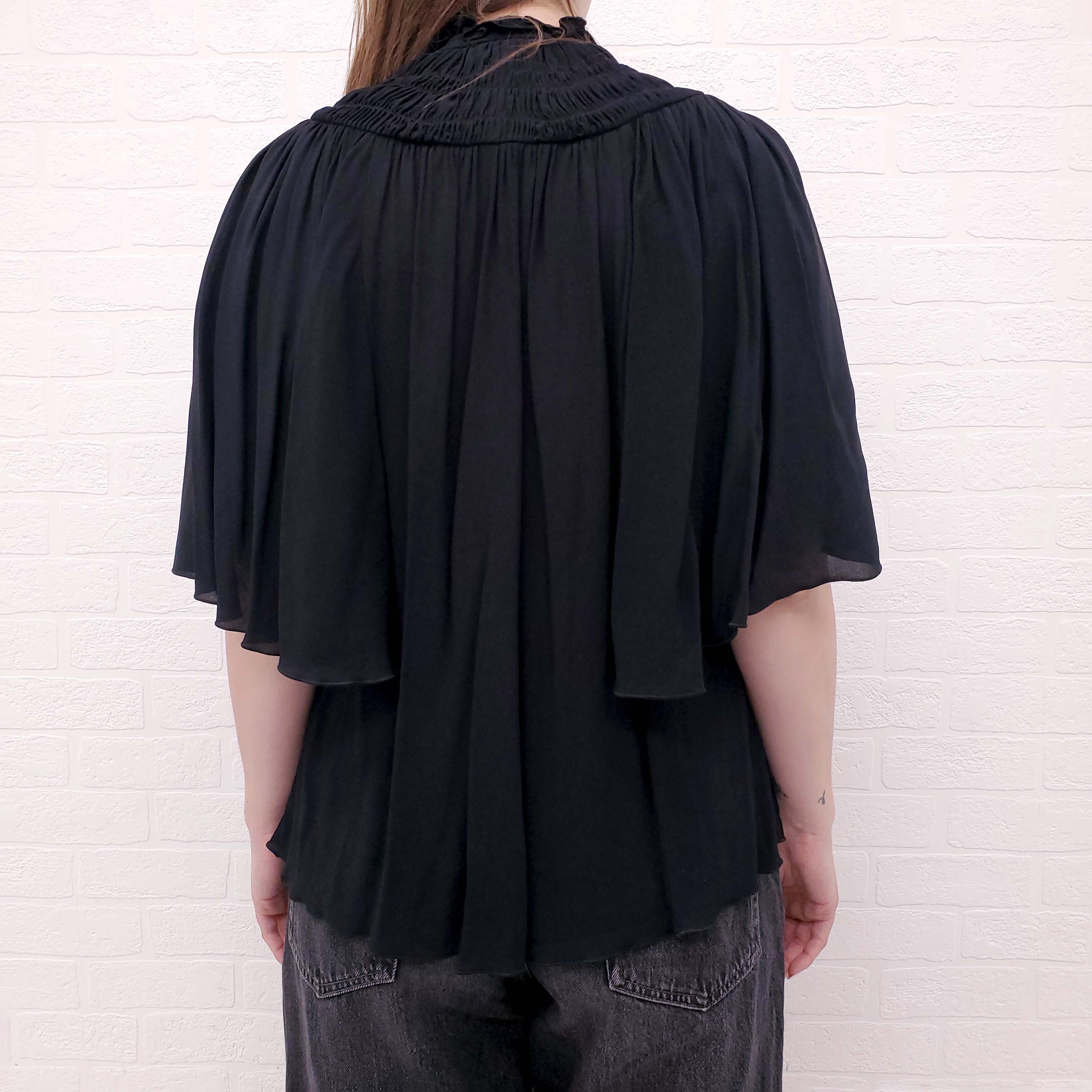 GIAMBATTISTA VALLI BLACK SILK BLOUSE - SIZE 38