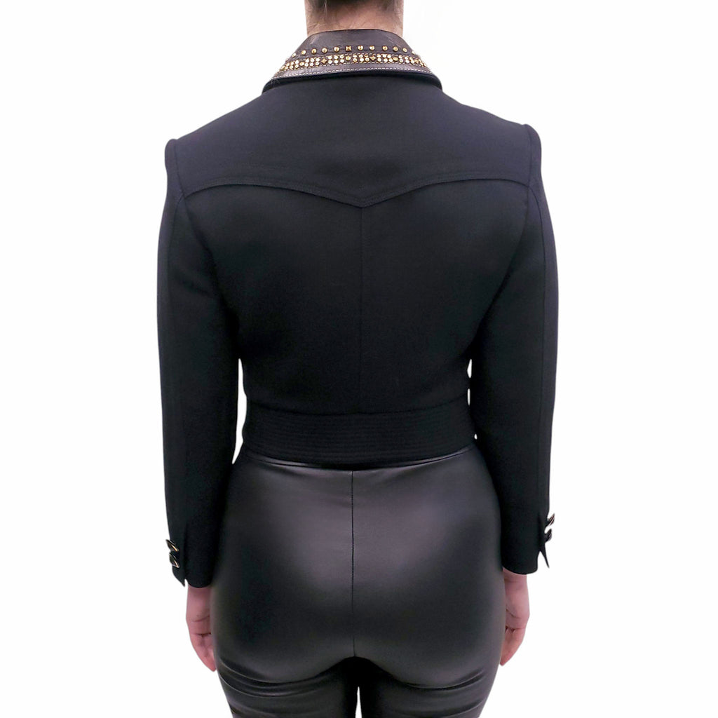 GIANNI VERSACE JACKET WITH GOLD STUDDED DETAILS - SIZE 40