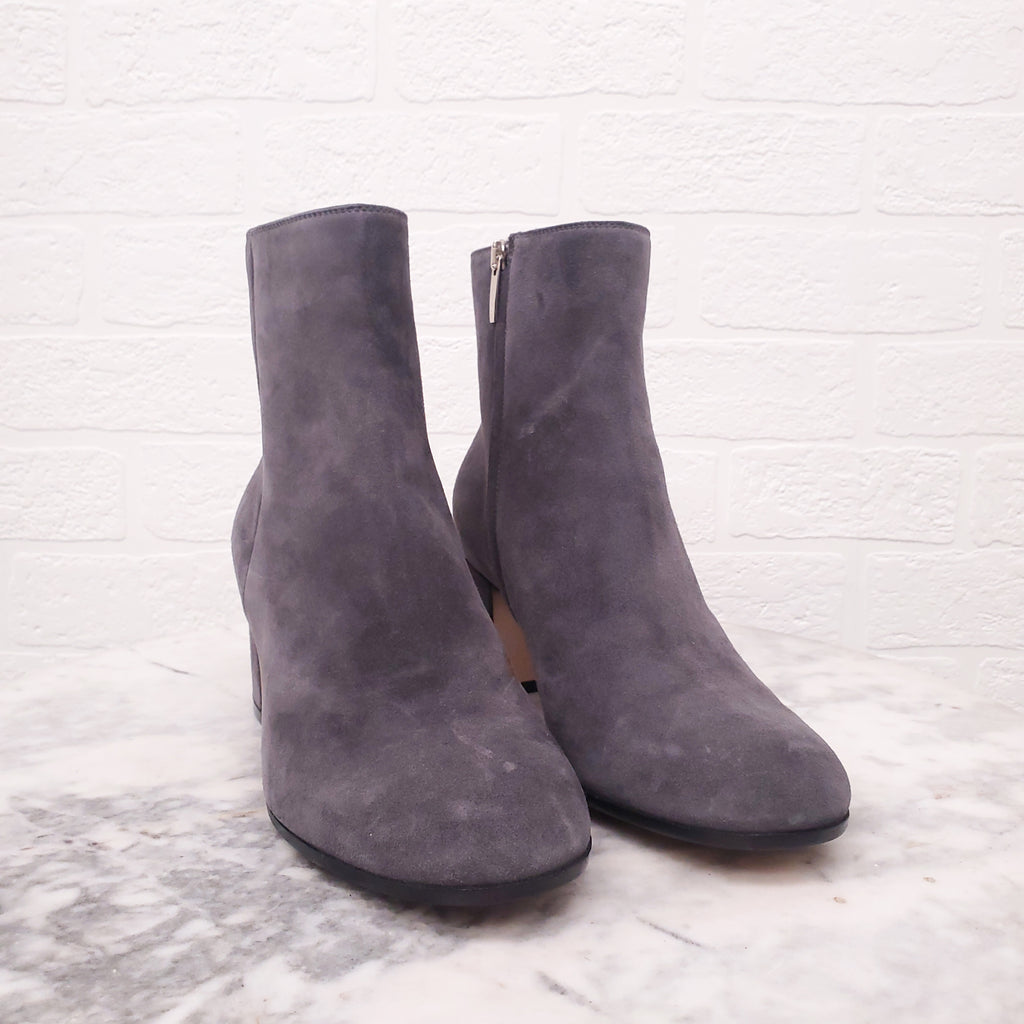 GIANVITO ROSSI GREY SUEDE BOOTIES - SIZE 39
