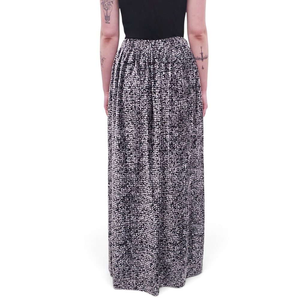 GIORGIO ARMANI BLACK BLACK AND WHITE LONG SKIRT - SIZE 12