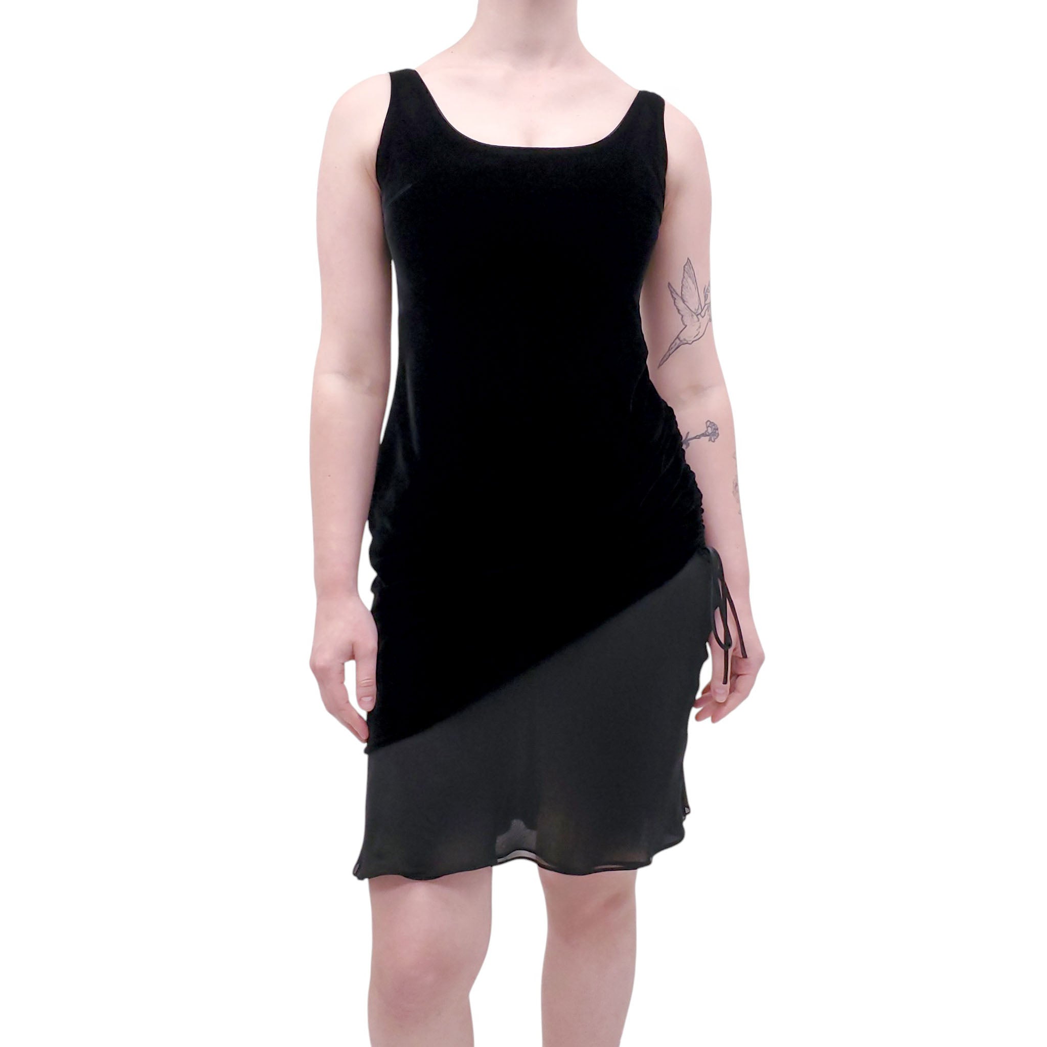 GIORGIO ARMANI BLACK VELVET DRESS - SIZE 38