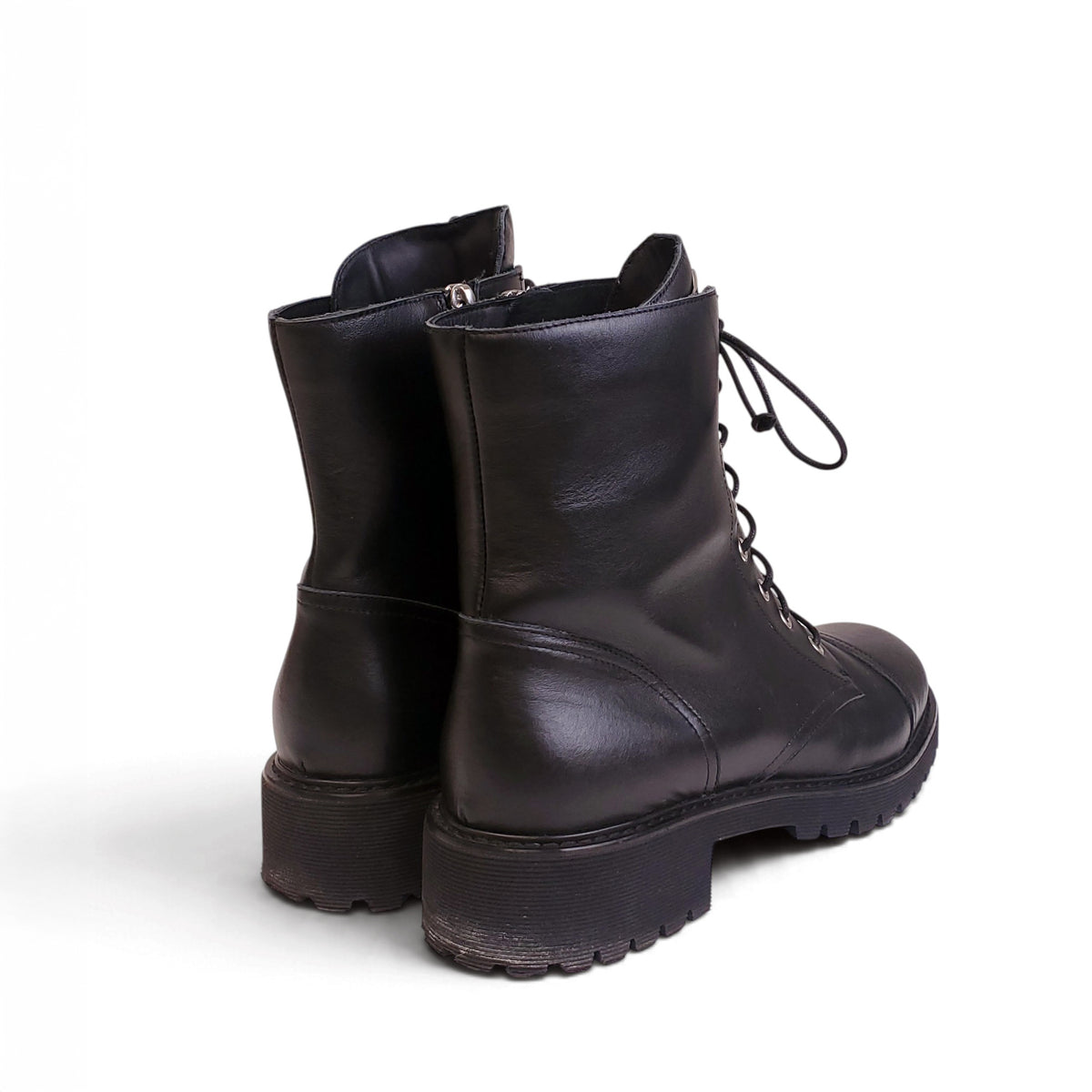 GIUSEPPE ZANOTTI BLACK MOTO BOOTS - SIZE 42