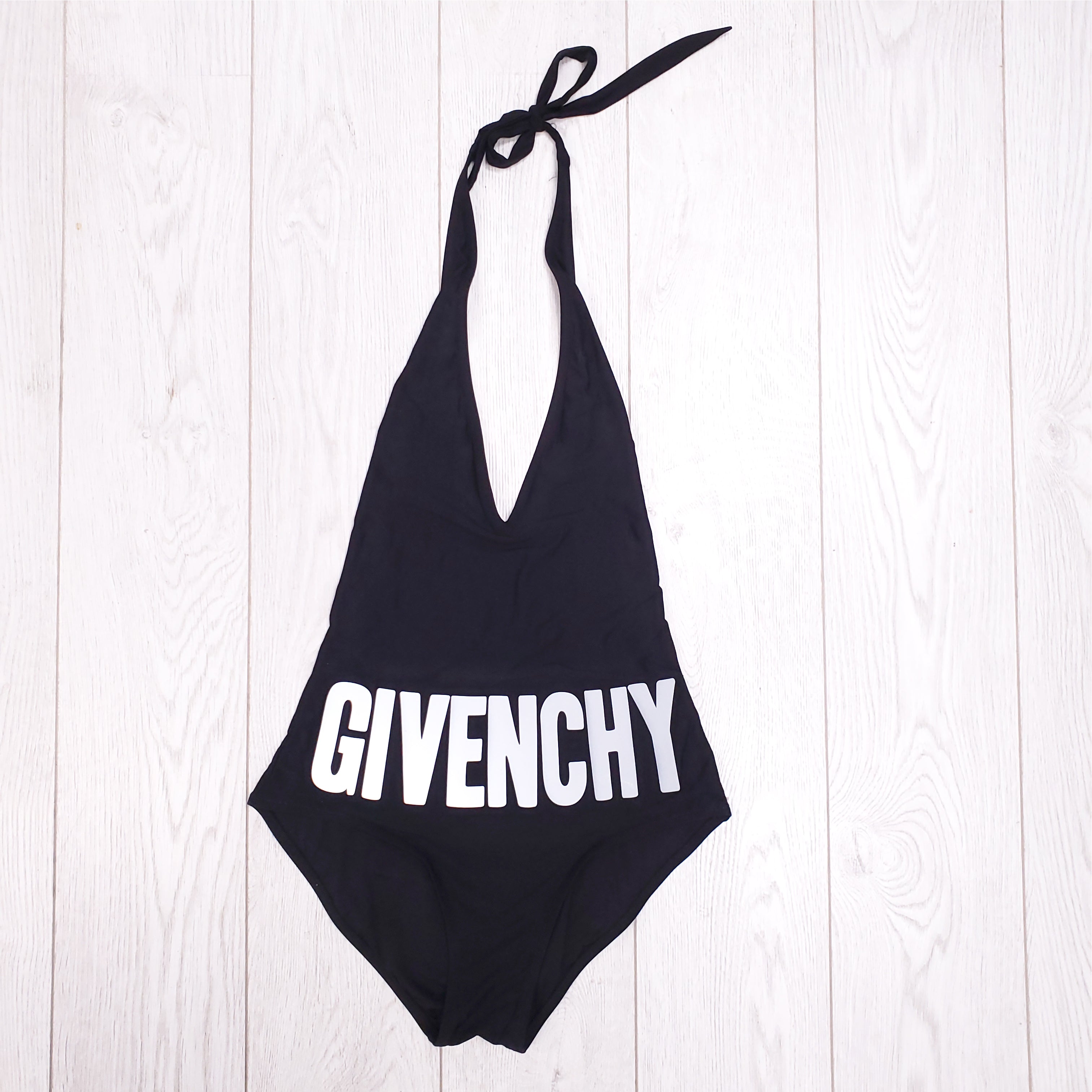 GIVENCHY BLACK LOGO ONE PIECE SWIMSUIT - SIZE 36