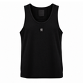 GIVENCHY BLACK RIBBED 4G LOGO PLAQUE TANK TOP - SIZE M
