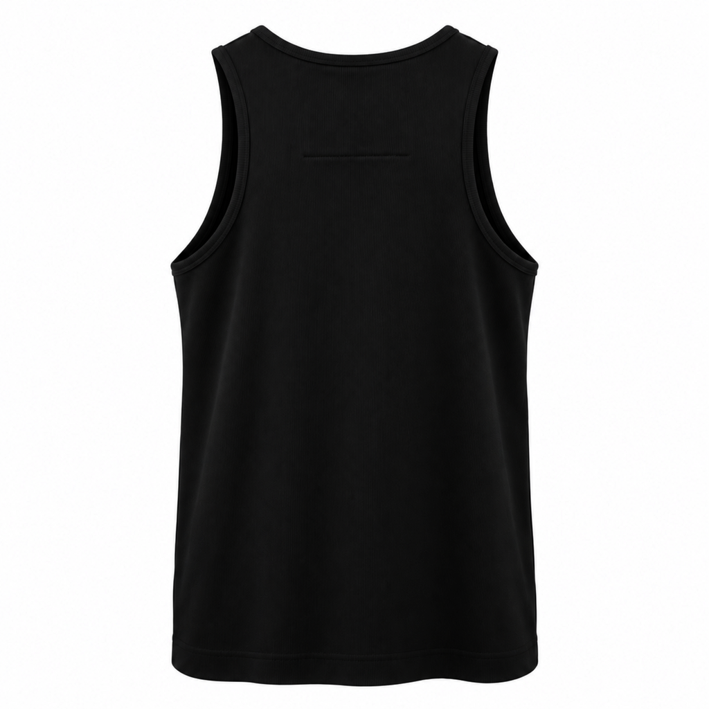 GIVENCHY BLACK RIBBED 4G LOGO PLAQUE TANK TOP - SIZE M