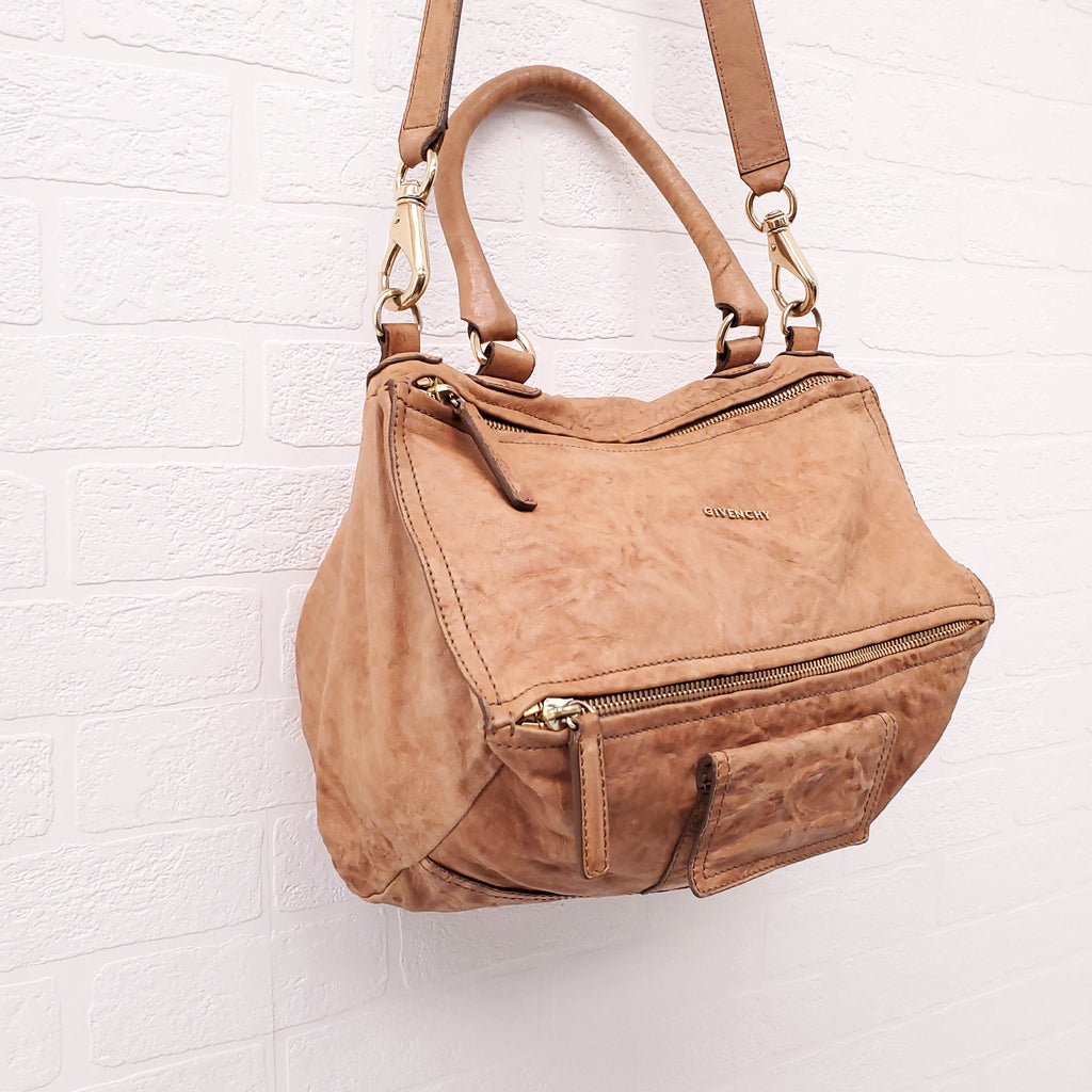 GIVENCHY BROWN LEATHER MEDIUM PANDORA BAG