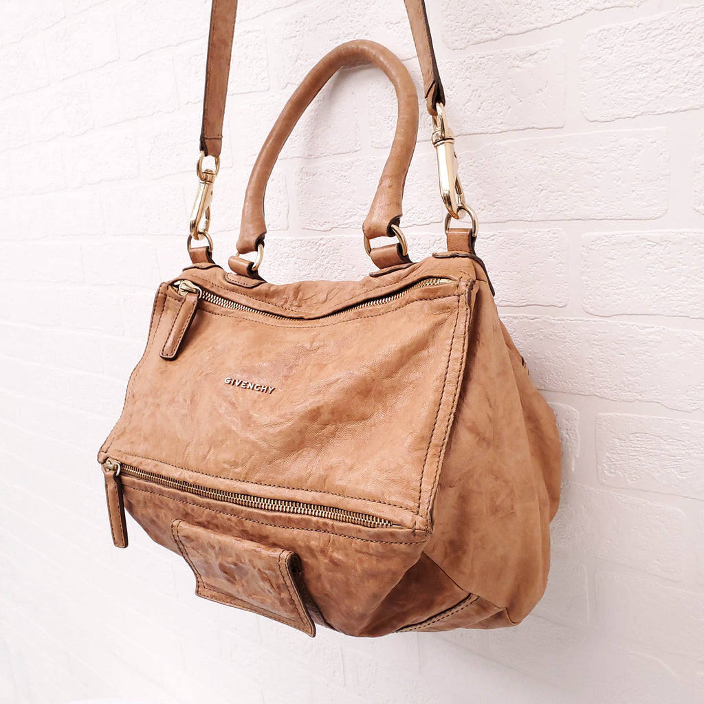 GIVENCHY BROWN LEATHER MEDIUM PANDORA BAG