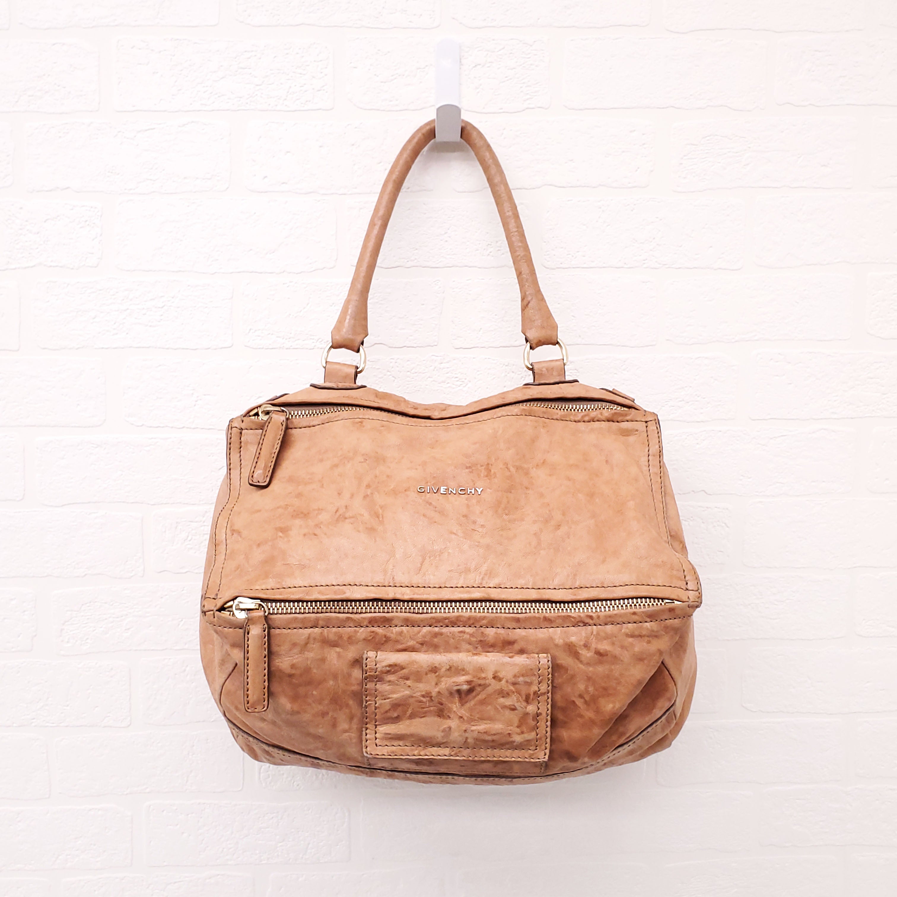 GIVENCHY BROWN LEATHER MEDIUM PANDORA BAG