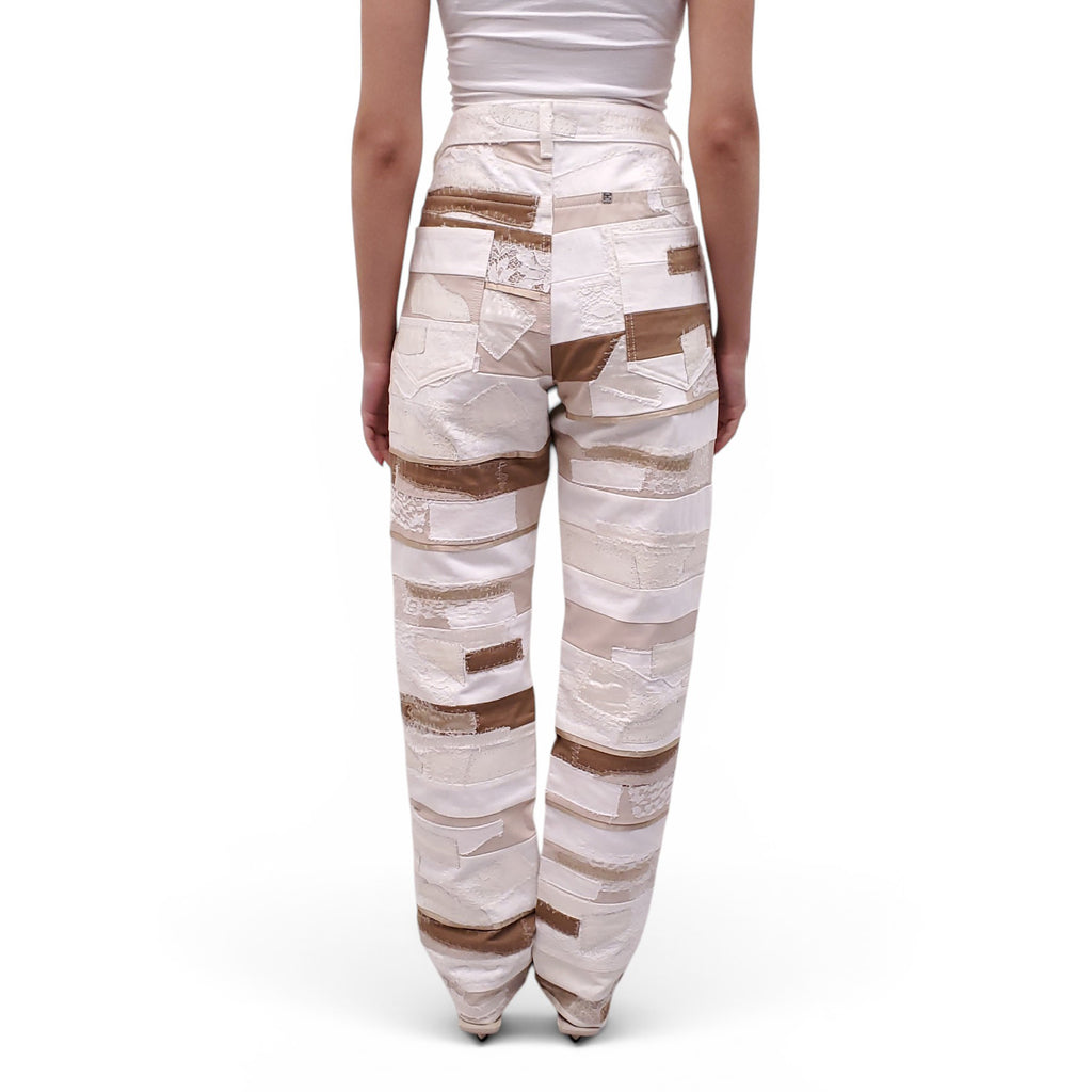 GIVENCHY CREAM PATCHWORK JEANS - MEN'S SIZE 34