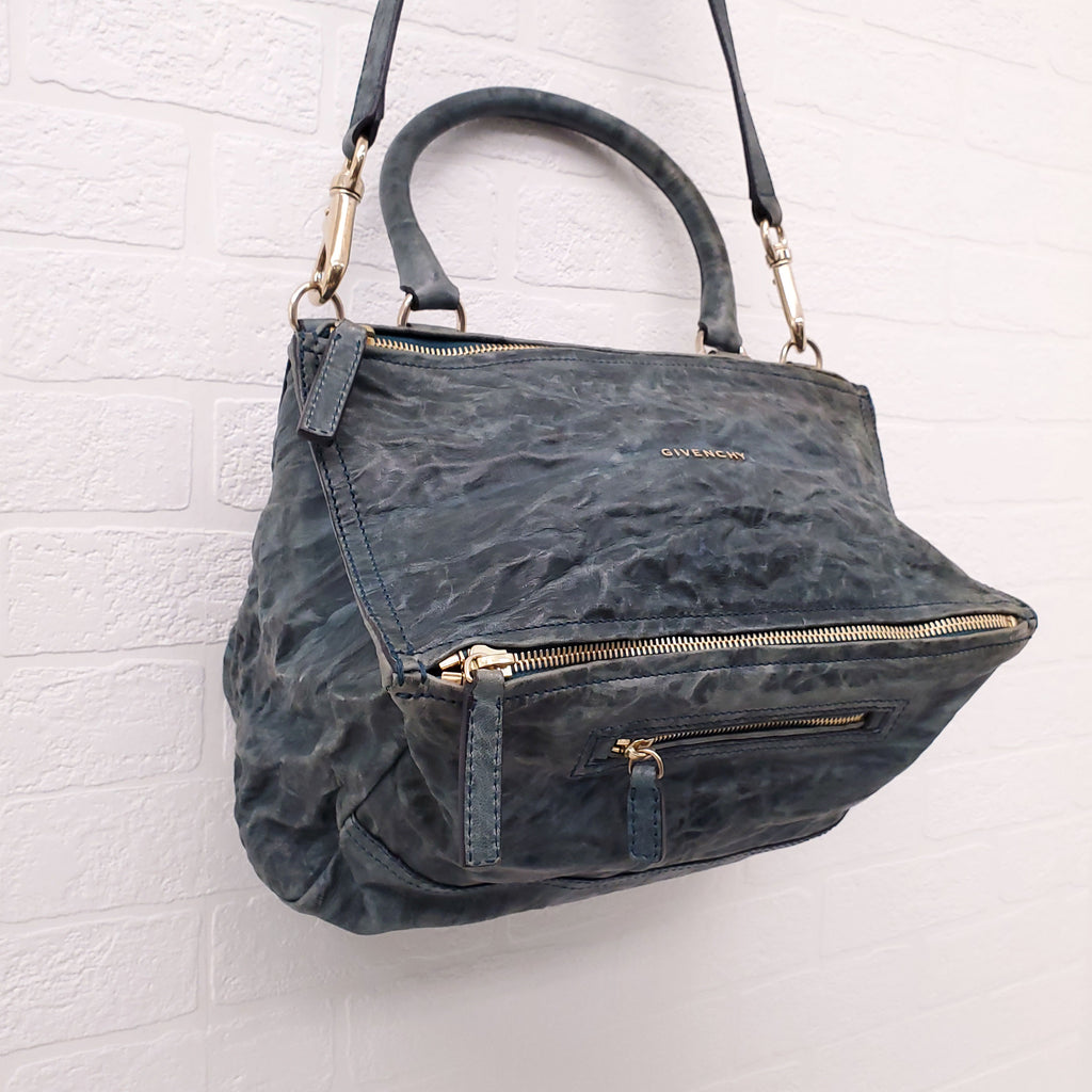 GIVENCHY DARK TURQUOISE LEATHER MEDIUM PANDORA BAG