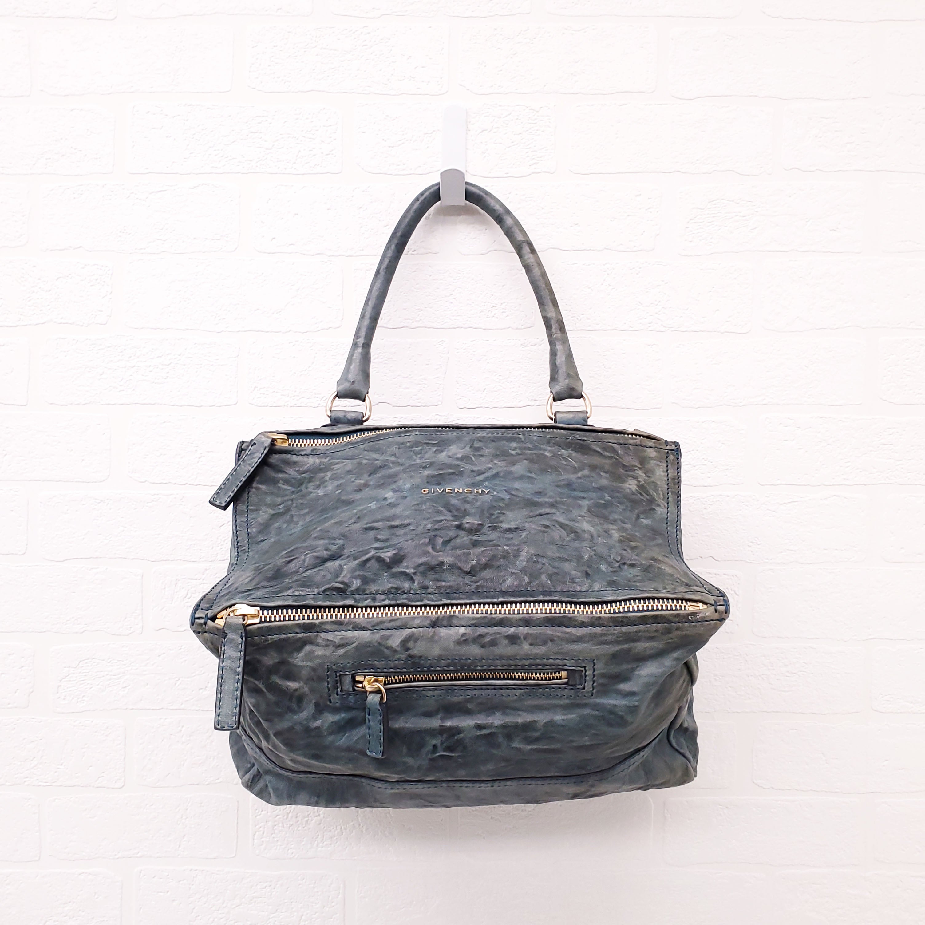 GIVENCHY DARK TURQUOISE LEATHER MEDIUM PANDORA BAG