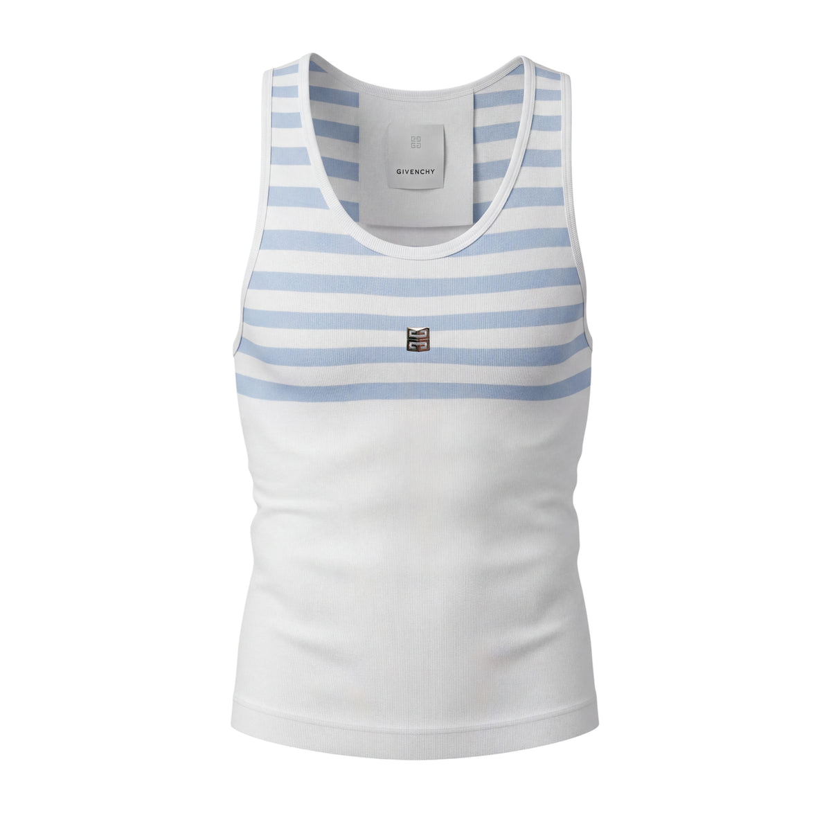 GIVENCHY WHITE AND BLUE LOGO TANK - SIZE L