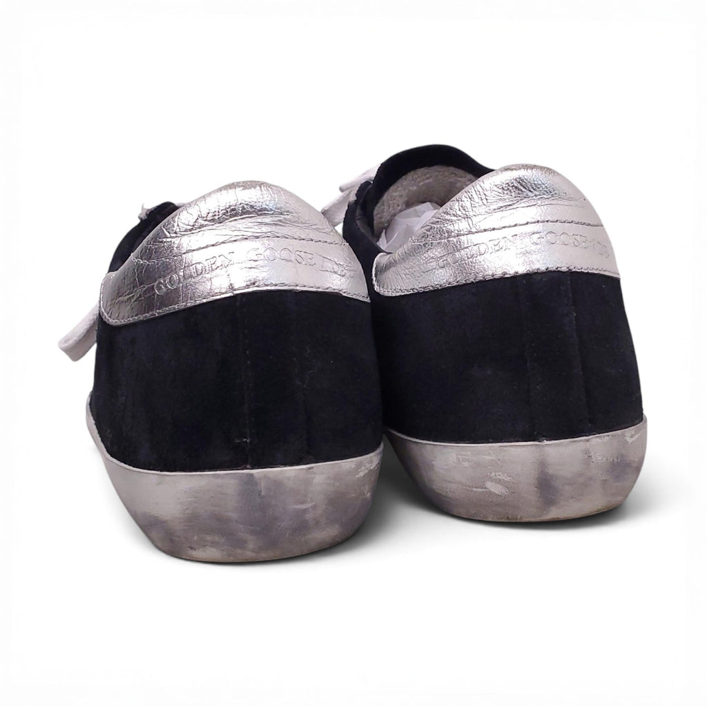 GOLDEN GOOSE ARCHIVE BLACK AND SILVER SNEAKERS - SIZE 37