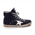 GOLDEN GOOSE NAVY HIGHTOP SNEAKERS - SIZE 37
