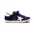 GOLDEN GOOSE NAVY SPARKLE SUPER-STAR SNEAKERS - SIZE 38