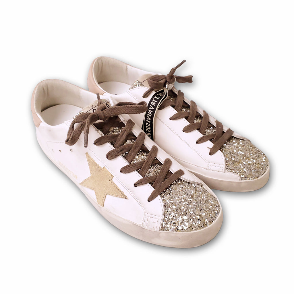 GOLDEN GOOSE SEQUIN TONGUE SNEAKERS - SIZE 38