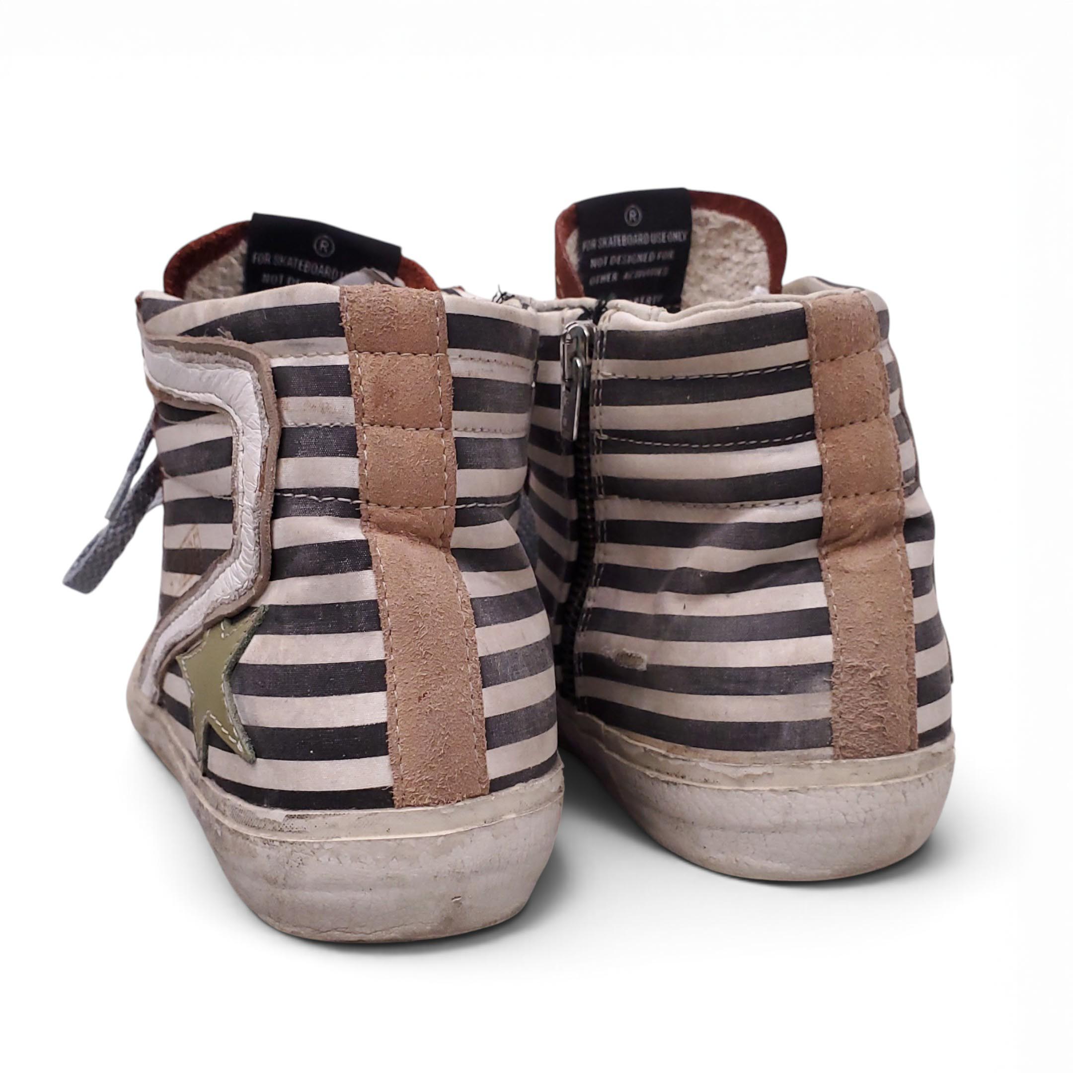 GOLDEN GOOSE SUEDE HIGHTOP SNEAKERS WITH STRIPED DETAILS - SIZE 37