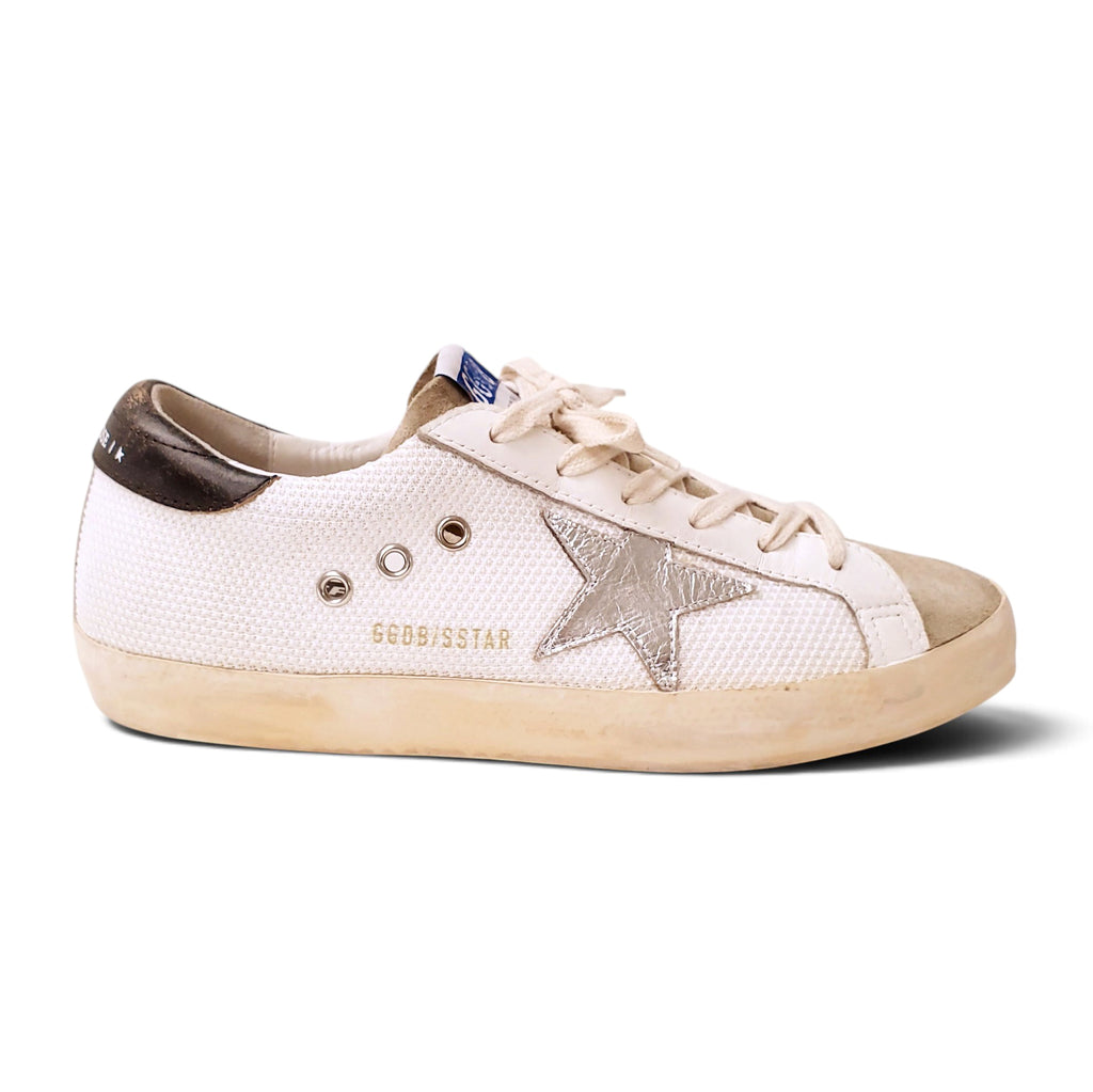 GOLDEN GOOSE SUEDE LEATHER TOE AND SILVER STAR SUPERSTAR SNEAKER - SIZE 40