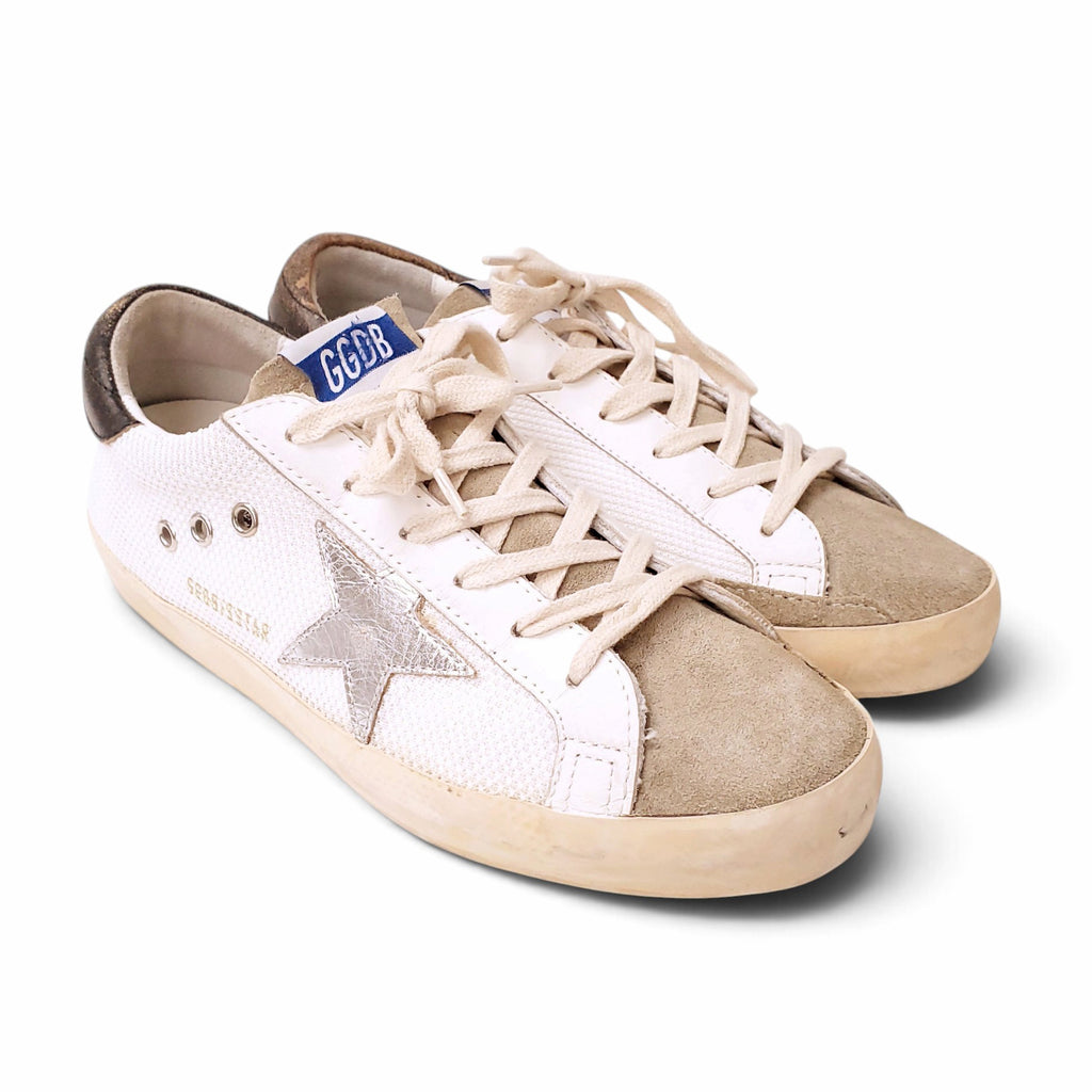 GOLDEN GOOSE SUEDE LEATHER TOE AND SILVER STAR SUPERSTAR SNEAKER - SIZE 40