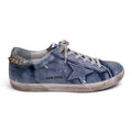 GOLDEN GOOSE SUPERSTAR DENIM SNEAKERS WITH GLITTER DETAIL - SIZE 41