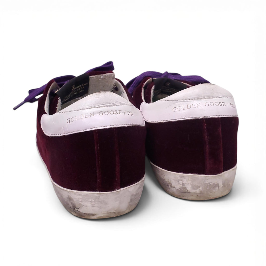 GOLDEN GOOSE SUPERSTAR PURPLE VELVET SNEAKERS - SIZE 37