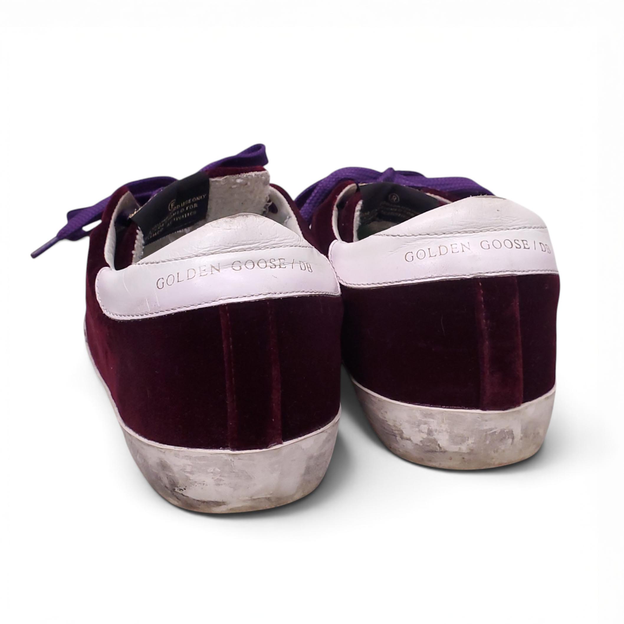 GOLDEN GOOSE SUPERSTAR PURPLE VELVET SNEAKERS - SIZE 37