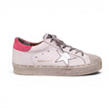 GOLDEN GOOSE WHITE AND PINK HI-STAR SNEAKERS - SIZE 40