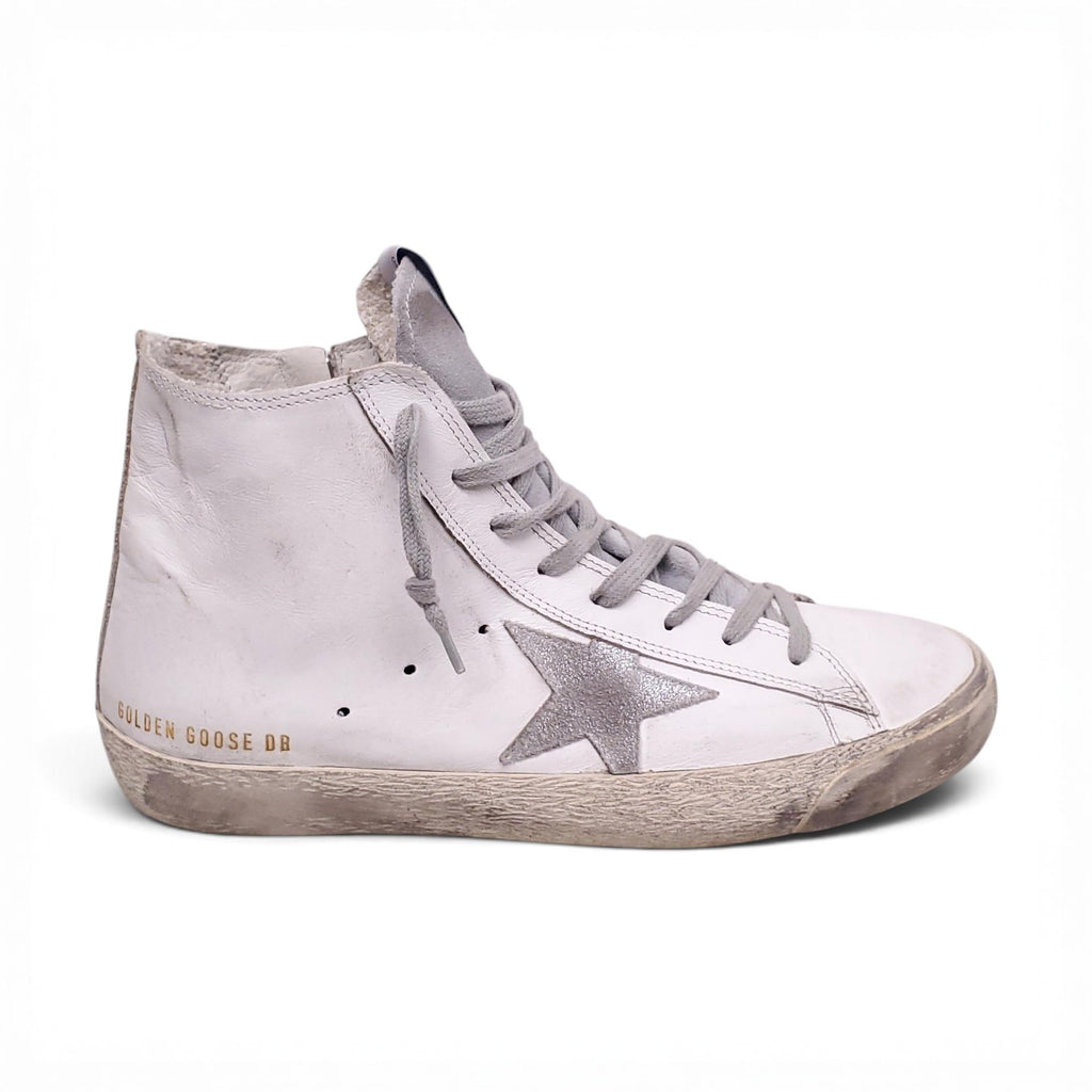 GOLDEN GOOSE WHITE HIGHTOP SNEAKERS - SIZE 41/42