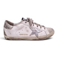 GOLDEN GOOSE WHITE SNEAKERS WITH GLITTER DETAILS - SIZE 37