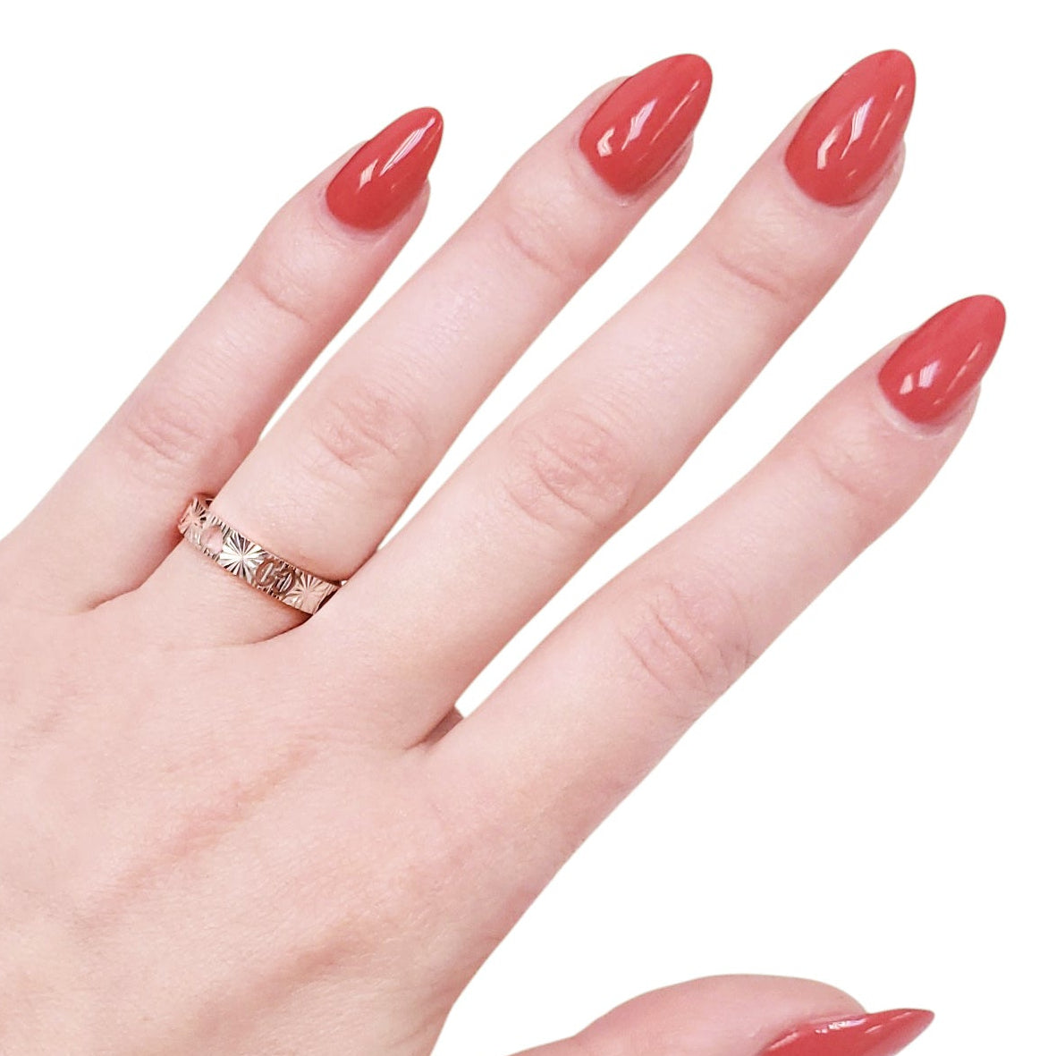 GUCCI 18K WHITE GOLD LOGO RING