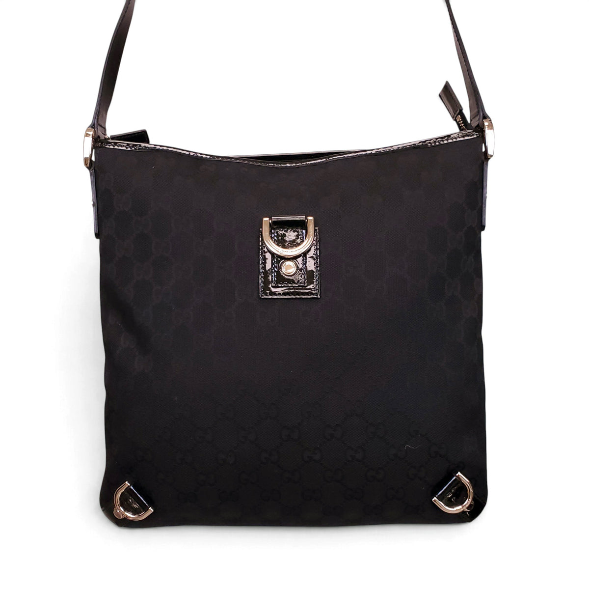 GUCCI BLACK CANVAS ABBEY D-RING CROSSBODY BAG