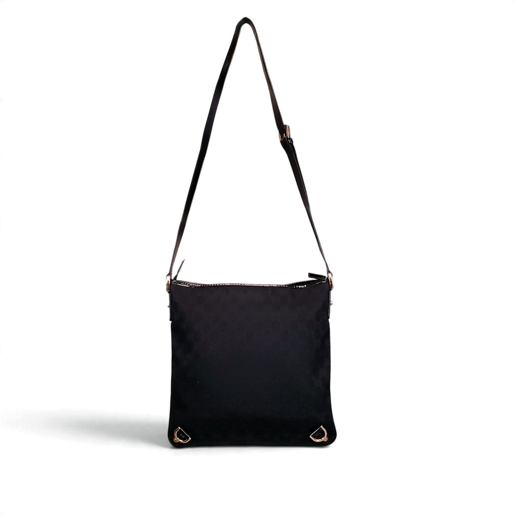 GUCCI BLACK CANVAS ABBEY D-RING CROSSBODY BAG