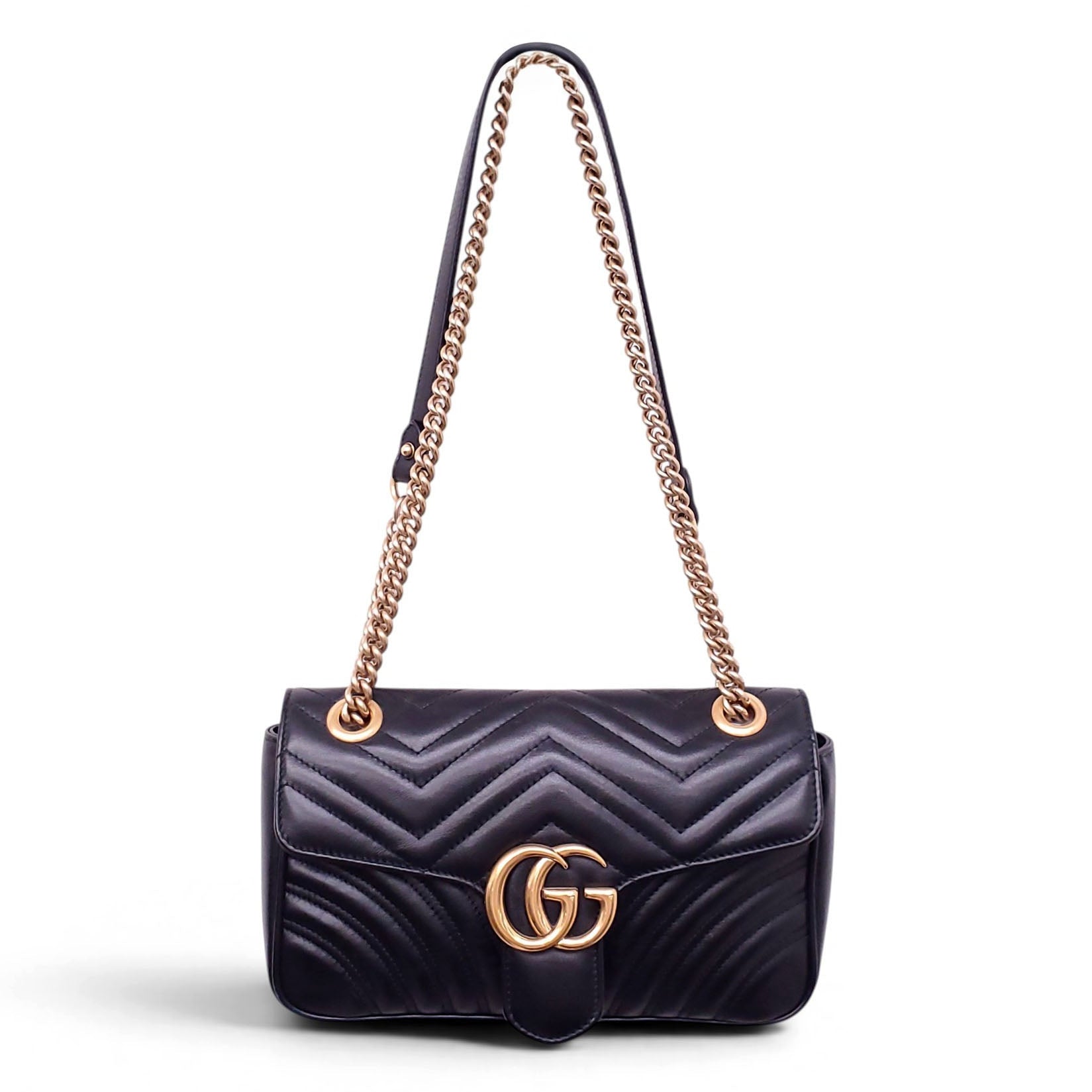 GUCCI BLACK GG MARMONT BAG