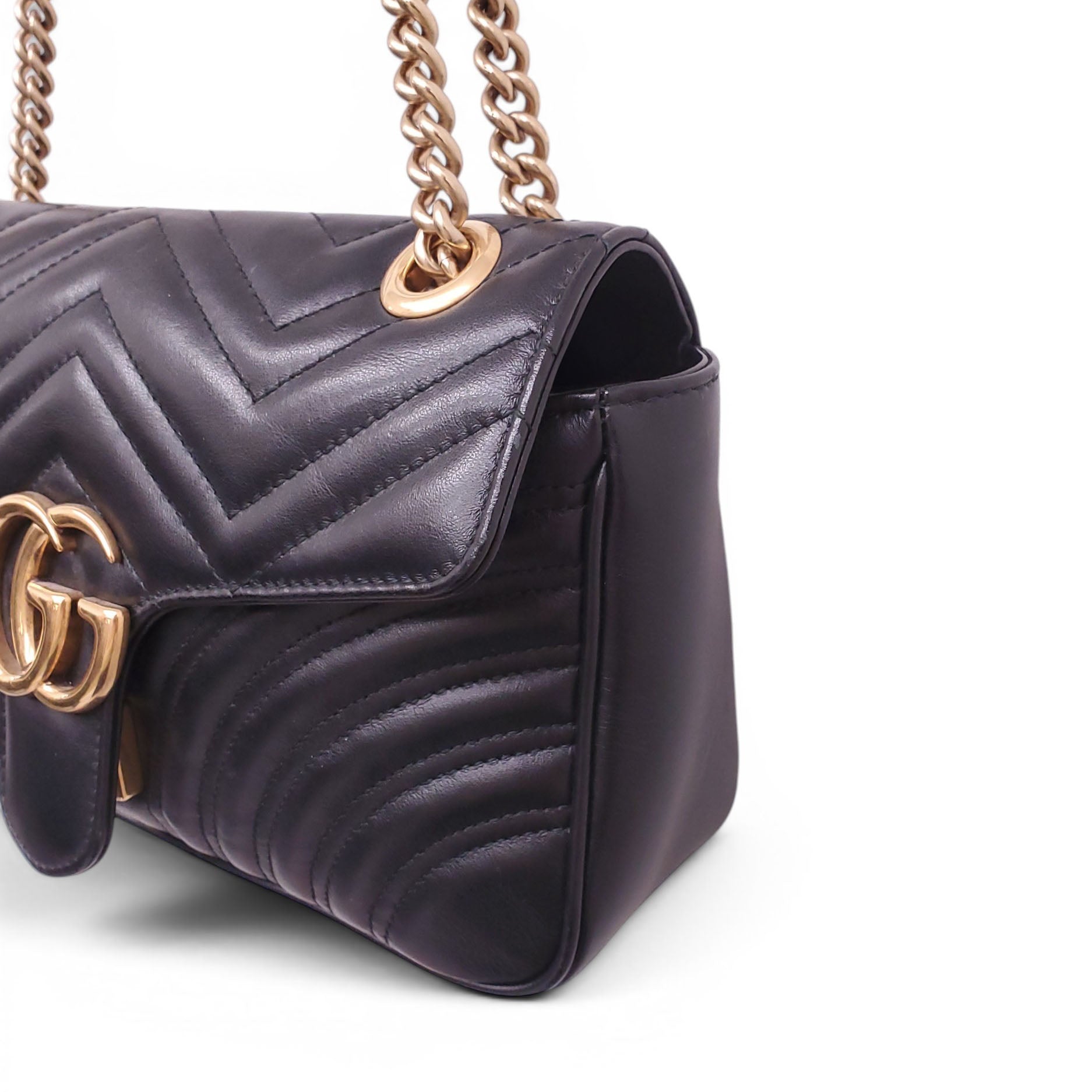 GUCCI BLACK GG MARMONT BAG