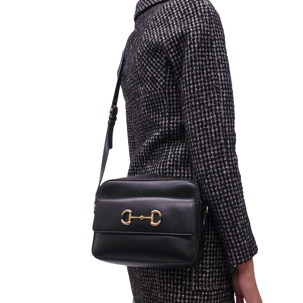 GUCCI BLACK HORSEBIT CROSSBODY BAG