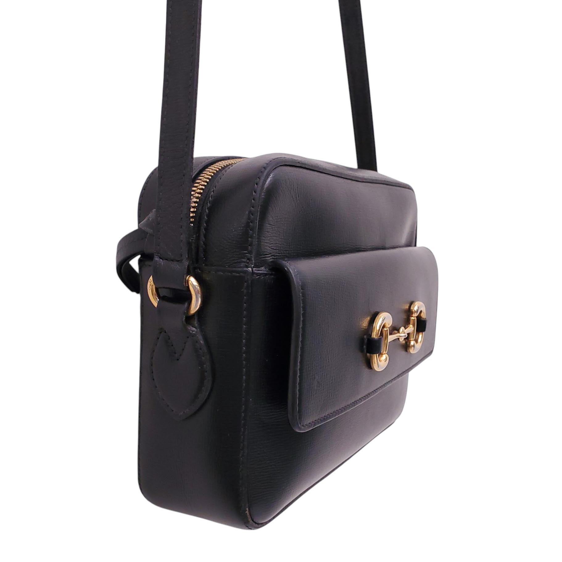 GUCCI BLACK HORSEBIT CROSSBODY BAG
