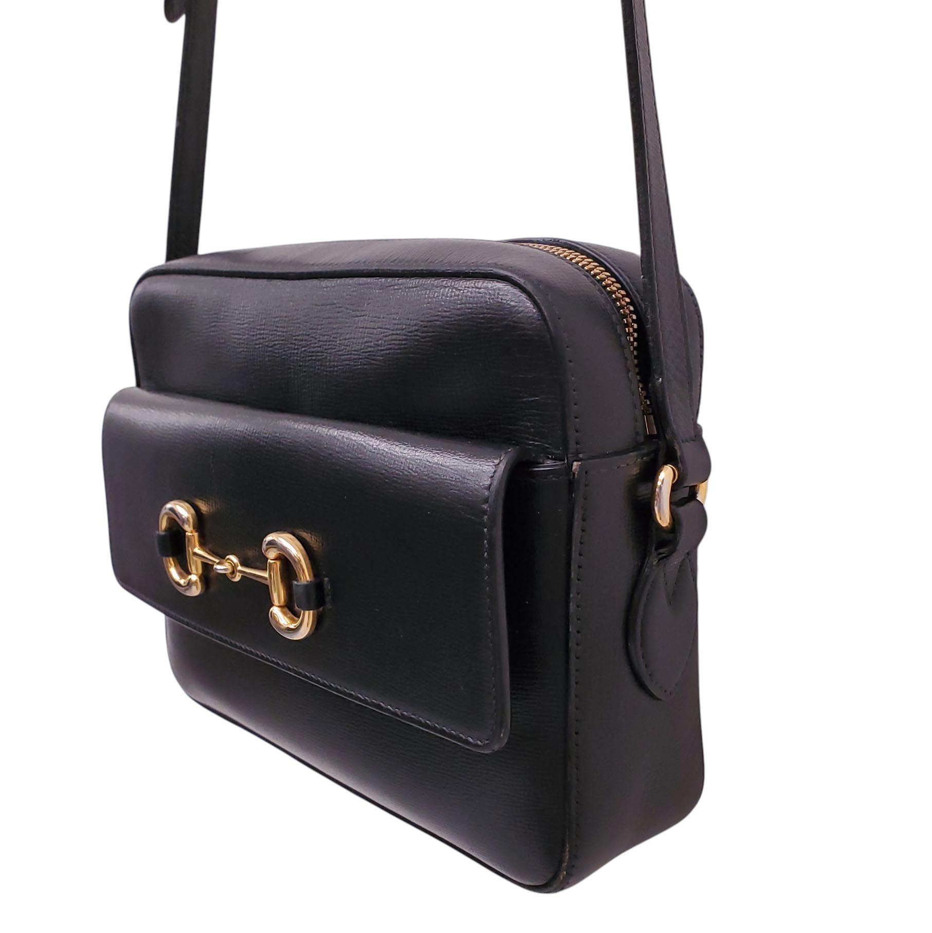 GUCCI BLACK HORSEBIT CROSSBODY BAG