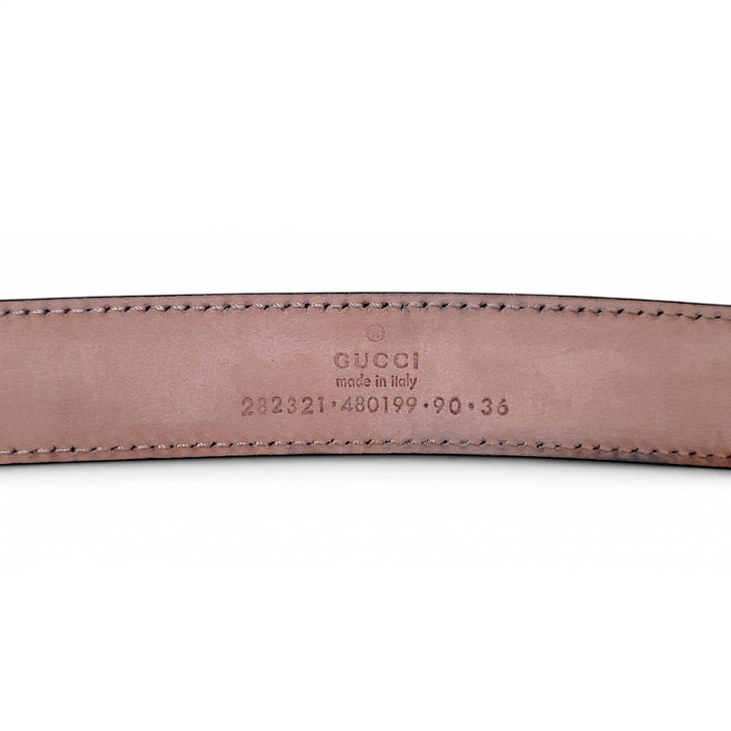 GUCCI BLACK LEATHER BELT WITH BAMBOO DETAIL - SIZE 90