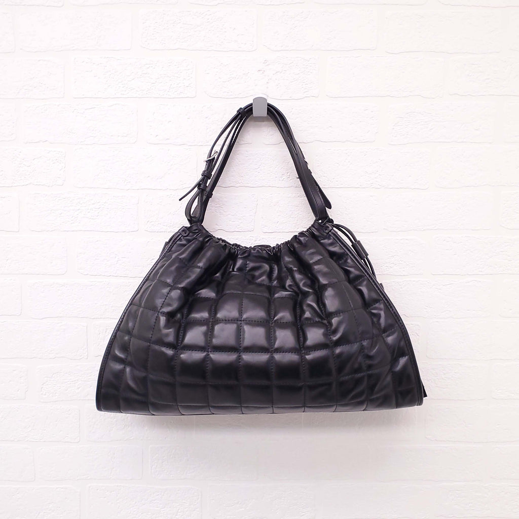 GUCCI BLACK LEATHER MEDIUM 'DECO' TOTE