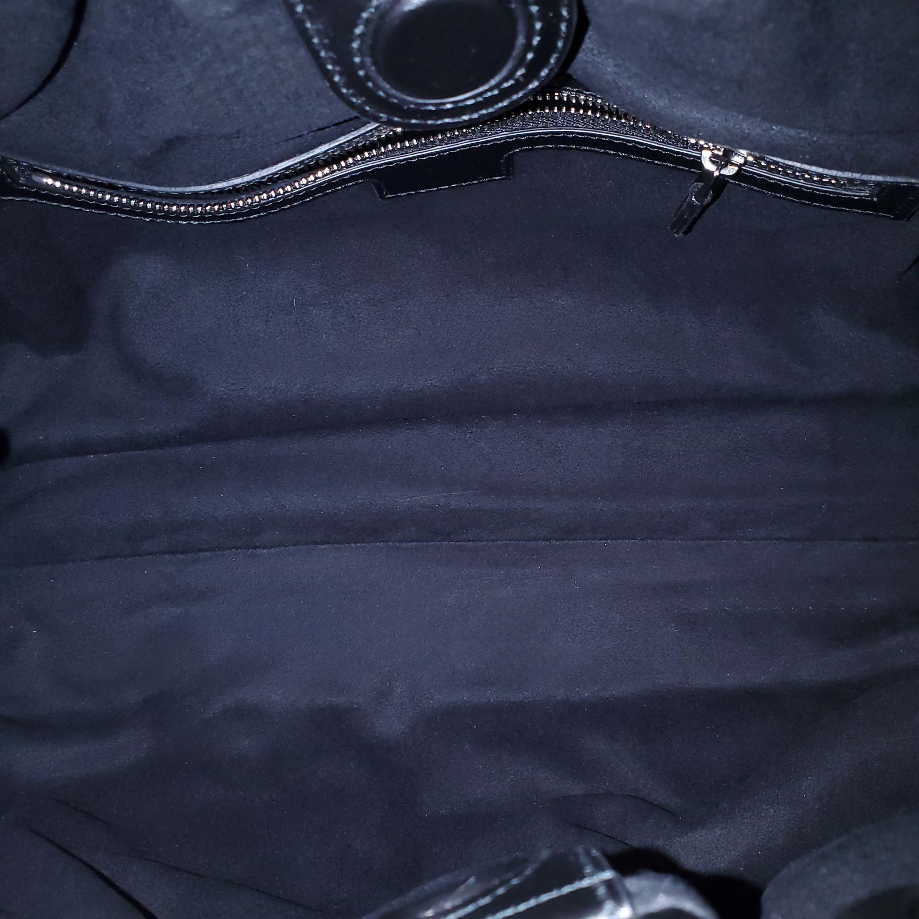 GUCCI BLACK LEATHER MEDIUM 'DECO' TOTE