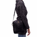 GUCCI BLACK MARMONT CHEVRON MESSENGER BAG