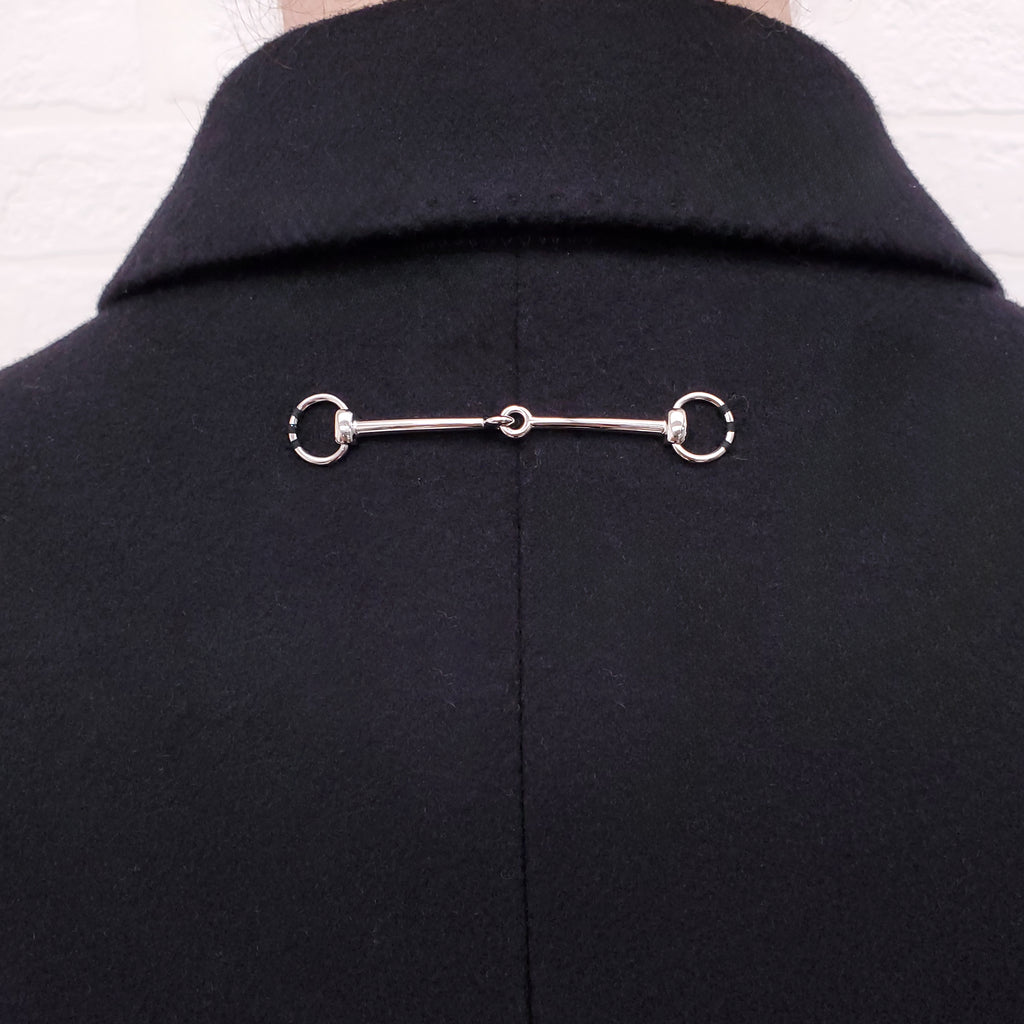 GUCCI BLACK PEACOAT WITH GG LOGO BUTTONS - SIZE 36