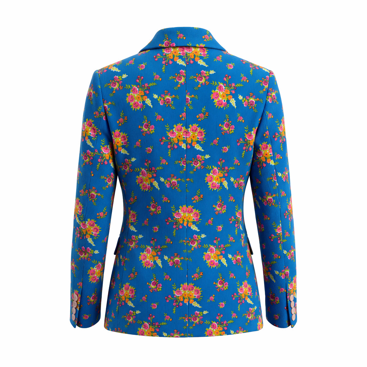GUCCI BLUE FLORAL CORDUROY BLAZER - SIZE 44