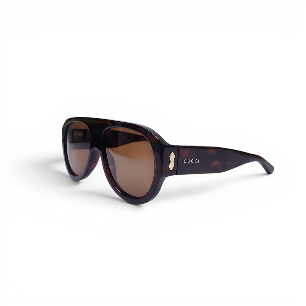 GUCCI BROWN AVIATOR SUNGLASSES